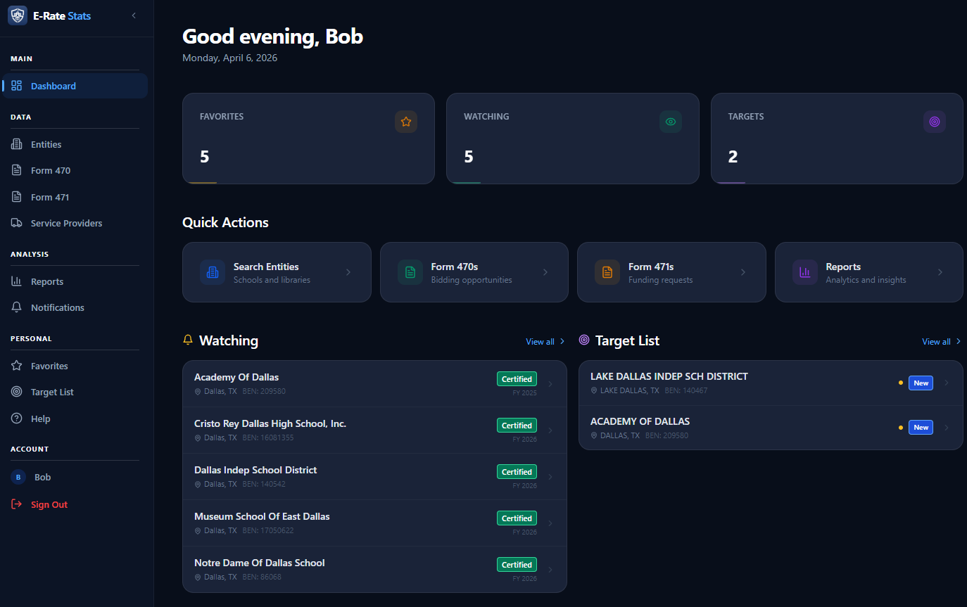 E-Rate Stats — Funding Intelligence Platform